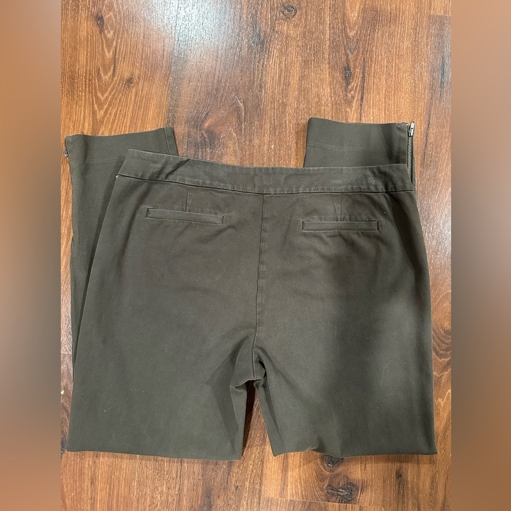 Eileen Fisher ankle side zippers pants khaki color size S - Picture 9 of 9